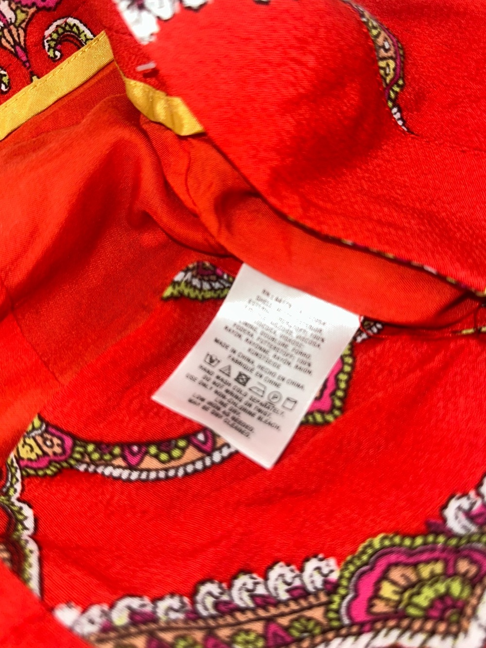 Anthropologie ett:twa Manon Flared Pants Red/Gold Paisley Medallion Size 14 NWT - Picture 11 of 12
